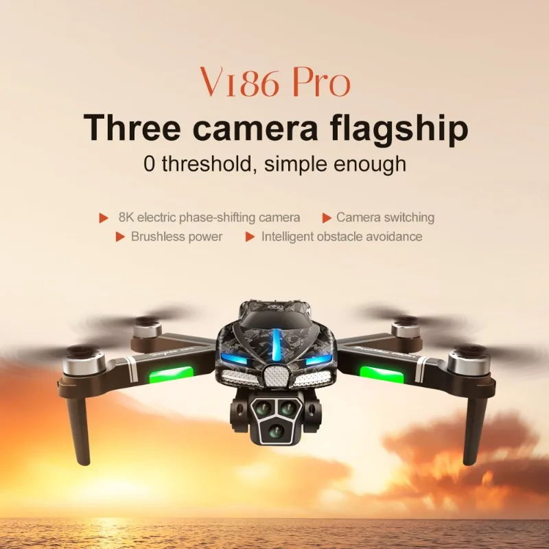 Drone Camera With Gimbal - ใหม่V186 Pro Drone Professionalมอเตอร์ไร้แปรง 8K GPS