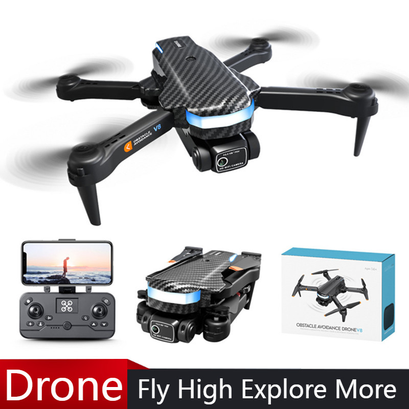 Drone Camera With Gimbal - V8 Professional Drone Mini 8K HDกล้องสามด้านหลีกเลี่ยงอุปสรรคOptical