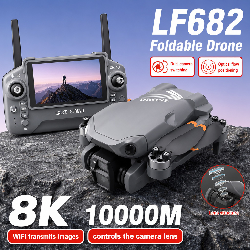 Drone Camera Mount - โดรนถ่ายภาพทางอากาศ LF682 8K HD กล้องคู่ GPS