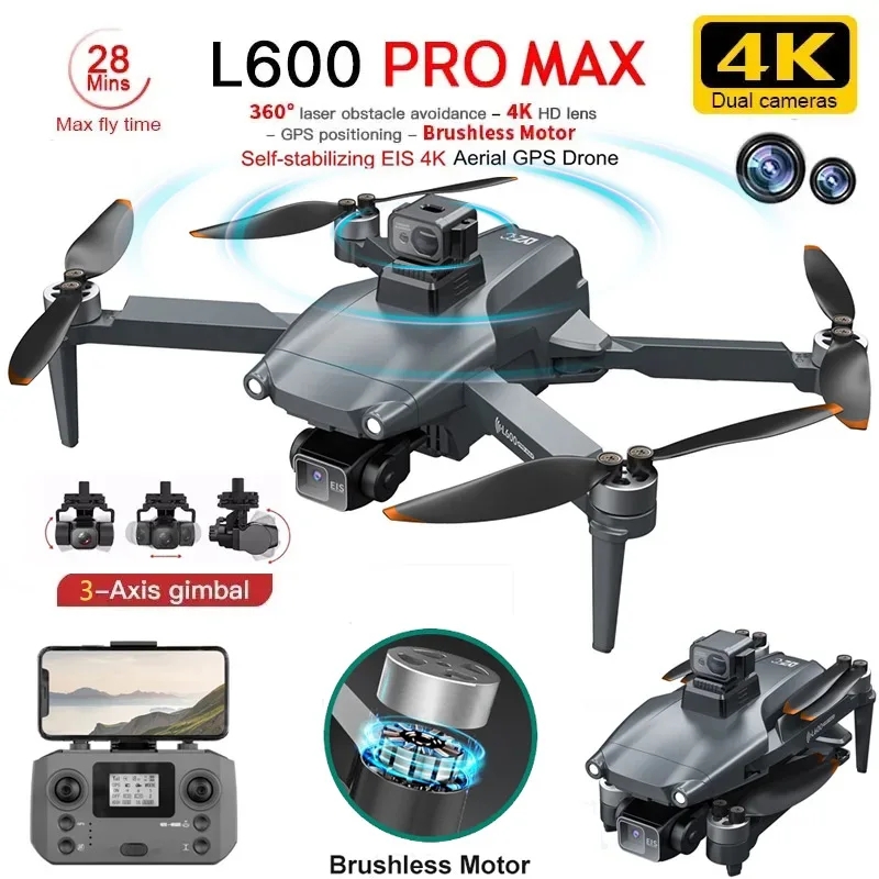 Drone Camera With Gimbal - L600 PRO MAX GPS Drone Professional